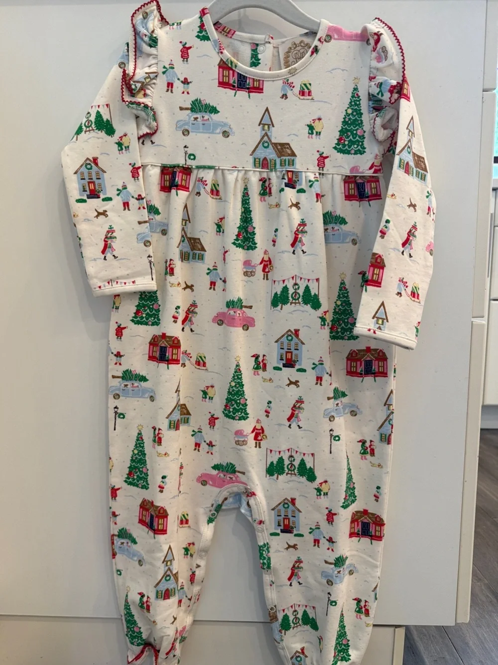 The Beaufort Bonnet Company Leigh Ann Sleeve Romper Make the Season Bright
